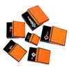 Cajas de embalaje de regalo de marca naranja para collar, pendientes, anillo, tarjeta de papel, caja de embalaje al por menor para accesorios de joyería de moda