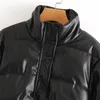 Women Winter Fashion Zipper Thick Warm Faux Leather Vintage Retractable Hem Long Sleeve Jacket Female Chic Overcoat 210520