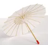 Dhl 40 60 cm diametro cinese giappone ombrello di carta tradizionale parasole in bambù manico in legno parasoli per matrimoni ombrelli artificiali bianchi