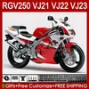 Kit de corpo para Suzuki RGV250C SAPC VJ21 RGV250 RGV-250CC Painel VJ-21 Painel 21HC.95 RGVT RGV 250CC 250 CC RGV-250 88 89 RGVT-250 VJ 21 1988 1989 OEM Fairing Factory Red Novo