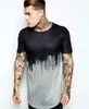 Heren T-shirts Zomer Herfst Straat Pure Kleur Mode Korte Tees Mannelijke Sport Tops Zijde Casual O-hals Siksilk Polo's met korte mouwen Patchwork Gradiënt bedrukt overhemd