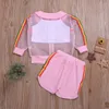 Kid Kleding Set Pak Regenboog Streep Transparante Jas Vest Shorts 3 Stks Girl Sun Protective Outfit Summer Clothes