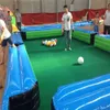 Tabela inflável do snooker do futebol do jogo do esporte de bilhar engraçado, tabela da associação do futebol para o parque de diversões com ventilador