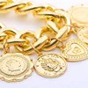 Charm Bracelets Round Embossed Tag Bracelet Alloy Fashion Romantic Lady Girl Jewelry Gift 2021 Summer 2 Colors