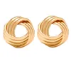 9 pairs of Bohemian retro large spiral wound ring stud circular tribal Earrings female Gold