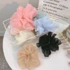 Lady Chiffon Hair Scrunchies Women Girl Solid Elastic Bands Hairs Rope Ponytail Holder Large Intestine Sports Dance Scrunchie 1498 B3