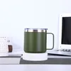 14oz 스테인레스 스틸 커피 머그잔 단순히 핸들 및 뚜껑 해상 덮개와 함께 다채로운 진공 절연 물 머그잔을 디자인 KKB7912