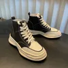 High Top Platform Kvinnor Skor Casual Fashionista Klassisk Svartvit Torvas Skor Sport Slitstarkt lägenheter