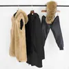 OFTBUY Fashion Winter Jacket Women Real Fur Coat Natural Real Fur Collar Loose Long Parkas Big Fur Outerwear Detachable 210925