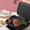 Dubbelvärme Grillad Steak Machine Hushållspanin Breakfast Maker Multifunktionell Grill Pan Rökfria Grill BBQ Verktyg