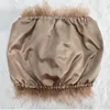 100% Natural Avestruz Sutiã Cabelo Underwear Mulheres Casaco de Pele Real Mini Saia 210928