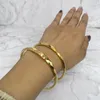 Bangle 2pcs/lot Saudi Arabia 24k Gold Color Bangle&Bracelet Dubai Bangles For Women Africa Jewelry Ethiopian Wedding Bride Gift