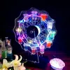 Expositor de óculos LED roda gigante recarregável Porta-bandeja Porta-copos S Porta-vidros Prateleira para mesa Decoração de festa com tema 347C