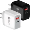 Szybki szybki ładunek 18W 20W PD USB-C ładowarka ścienna podwójne porty AC Home Adapters do iPhone'a 12 13 14 15 Pro Max Samsung LG Android Telefon PC MP3 S1 z pudełkiem detalicznym