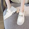 Jurk Schoenen 2021 Frühling Schuhe Metall Schnalle Herbst Retro Frauen Genuel Leder Mädchen Täglich Casual Müßiggänger Dicken Boden Fuß