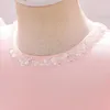 Vestidos da menina vestidos 2021 branco rosa batismo 1 ano vestido de aniversário para bebê menina roupas contas princesa organza festa criança roupas
