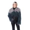 女性の厚い暖かい毛皮のコート春の本物のウールのジャケット自然灰色の羽毛ふわふわスエードアウターウェアの女性S-4XLプラスサイズコート211207