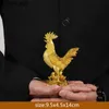 Wshyufeiゴールデンチキン装飾ゴールドメッキラッキーコック樹脂像リビングルームテレビキャビネット置物中国の装飾210811