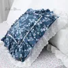 Coussin/oreiller décoratif luxe à volants dentelle housse de coussin frais européen lit literie taie d'oreiller canapé jeter oreillers décoratifs