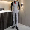 Zweiteiliger männlicher formeller Geschäftsanzug für Herrenmode-Boutique Slim Fit Weiß Lila Hochzeitskleid Anzug Weste Hosen 210412