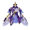 Game Genshin Impact Keqing Cosplay Kostuumpruiken Schoenen Keqing Dress Anime Uniforms Women Halloween Kleding Y0903