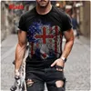 G-Life 2021 Design masculino camisetas Moda impressão estrela bandeira spangled t-shirts para masculino respirável oversize ao ar livre homme