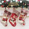 Julstrumpor Santa Claus Sock Gift Kids Candy Bag Xmas Noel Dekoration för Home Tree OrnamentsA03A08221F