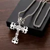 Wholesale Cross Stainless Steel Pendant Necklace Titanium Steels Vintage Retro Gothic Punk Styles Hip-Hop Long Sweater Chain Party Jewelry Accessories