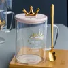 Tassen Kreative Nordic Wind Mit Gold Krone Deckel Tasse Ins Becher Löffel Kaffee Glas Wasser Milch Tee Tassen Weihnachten geschenk