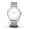 Montres-bracelets montre de luxe hommes marque hommes montres Ultra mince en acier inoxydable maille bande Quartz montre-bracelet mode horloge Relogio Masculino