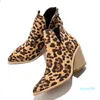 Boots Foreign Trade European And American High-heeled Leopard-print Short Women's 2021 Spring Autumn