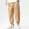 Streetwear Hommes Pantalons de chargement Multi-poche Pantalon tactique Men HIP HOP Pantalon Jogging Pantalon Coton Mâle Coton Taille Élastique Grande taille 5XL X0723