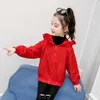 女の子のコートジャケットの弓の女の子ロングコート子供のアップリケ子供の春の秋の服6 8 10 12 14 210528