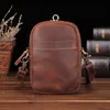 Men Genuine Leather Waist Bag Male Small Vintage Mesenger Real Leather Belt Easy Travel Fanny Shoulder