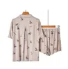 2 Sztuk Piżamy Kobiety Cartoon Piżamy Zestaw Dorywczo Modal Sleepwear Shirtshorts Cute Nightwear Intymate Bielizna Miękkie Homewear Q0706