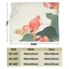 Blankets Warm Fleece Blanket Tropical Leaves Flamingos Background Winter Sofa Plaid Throw 3 Size Light Mechanical Wash Flannel