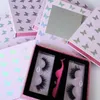 Rosa Laser Butterfly Empty3d Mink Eyelashes Box med Mirror Lady False Eyelash Case Presentkartonger Makeup Tools