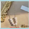 Anhänger Schmuckkorean Natürliche Süßwasser Perle Halsketten Für Frauen Mujer Dünne O-Kette Gold Ball Colliers Halskette Elegante Schmuck Drop Del