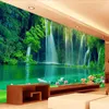 Benutzerdefinierte 3D-Tapete Moderne Wasserfall Natur Landschaft Po Wandmalereien Wohnzimmer TV Sofa Studie Hintergrund Wand Papel De Parede 210722