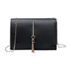 Evening Bags Tassel Women039s Shoulder Bag PU Leather Ladies Messenger Female Pure Color Small Square Clutch 2021 Handbags4537001