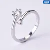 Lovers Ring Fashion Silver Adjustable With White Crystal Romantic Wedding For Jewelry Gift Engagement Rings