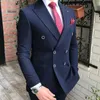 Double Breasted Slim Fit Mannen Pakken voor Groomsmen 2 stuk Bruiloft Tuxedo met Piek Revers Light Grey Custom Mannelijke Mode Kleding X0909