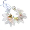 Headpieces T84B Bride Princess Artificial Flower Garland Crown With Adjustable Ribbon Wedding Hair Wreath Tiara Headband Wrist Bracelet