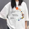 태양계 티셔츠 긱 T 셔츠 한국어 패션 대형 티 힙 스터 그런지 스타일 셔츠 Pluto Tee Shirts Jupiter Saturn O-NEC 210406