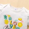 Verano 2pcs Baby Girl Algodón de manga corta Sweet FruitLemon Baby's Sets 210528