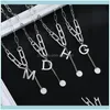 Chains Necklaces & Pendants Jewelrys925 Sier Necklace Make Old English Letter Clavicle Chain Fashion Personality Tassel Round Brand Jewelry