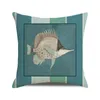 Taie d'oreiller Irisbell Marine Life calmar impression taie d'oreiller maison canapé décor doux mode voiture canapé confort lin housse de coussin