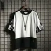 3XL Kortärmad T-shirt Män Hip Hop Mens Plus Size Tshirt O-Neck Sommar Tee Running Causal Fashion Loose Stickad Tshirts 210707