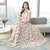 4XL grande taille en mousseline de soie florale Boho robe 2021 printemps automne Vintage femmes Maxi robes blanc décontracté fête moulante longue Vestidos Y0823