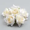100 stks DIY kunstmatige witte roos zijde bloemen hoofd voor thuis bruiloft decoratie krans geschenkdoos scrapbooking nep bloemen 210925
